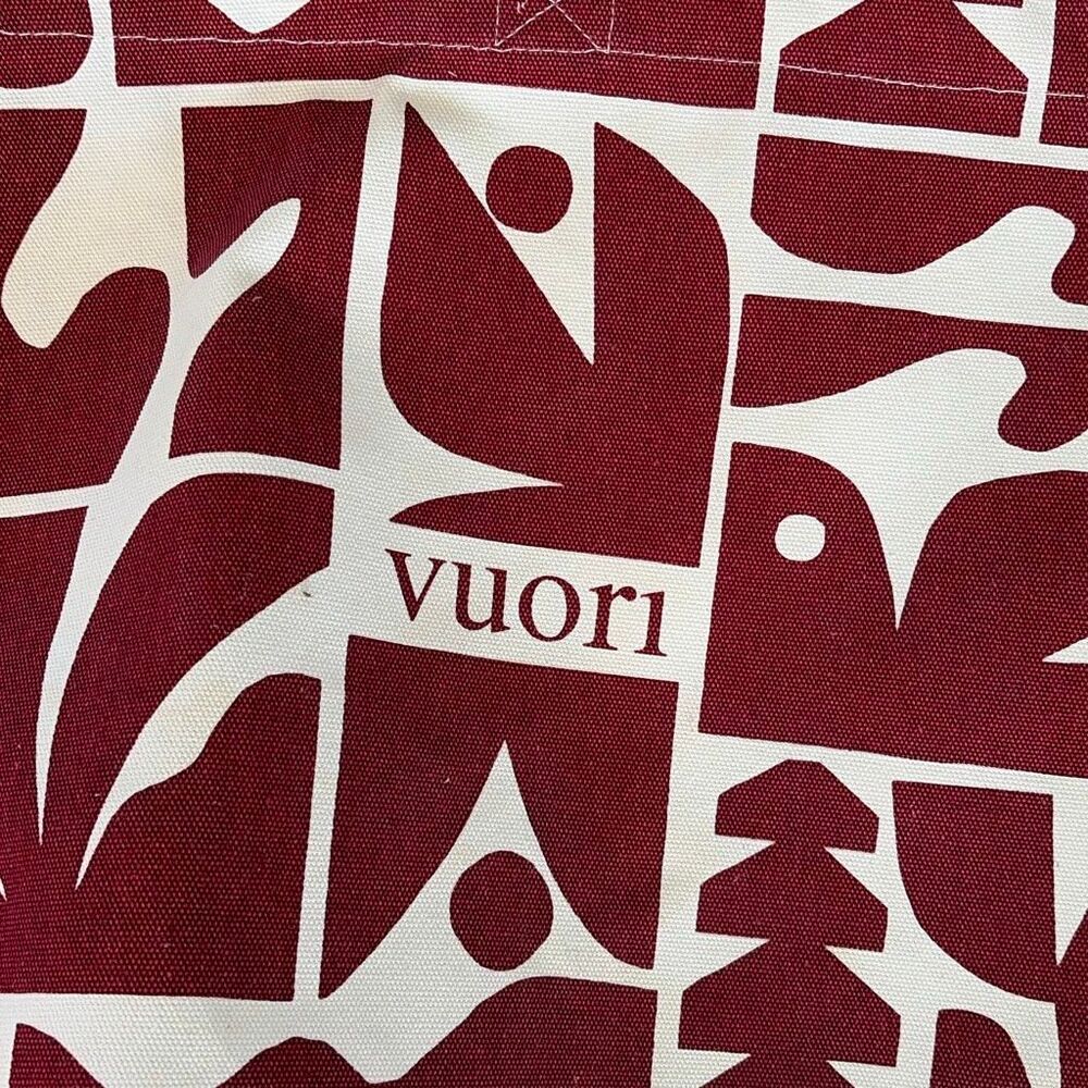 Vuori red and cream holiday large tote bag - Picture 2 of 5